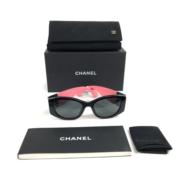 Chanel Sunglasses 5524-A c.535/S4 Black Pink Asian Fit Frames with Gray Lenses - Picture 2 of 13